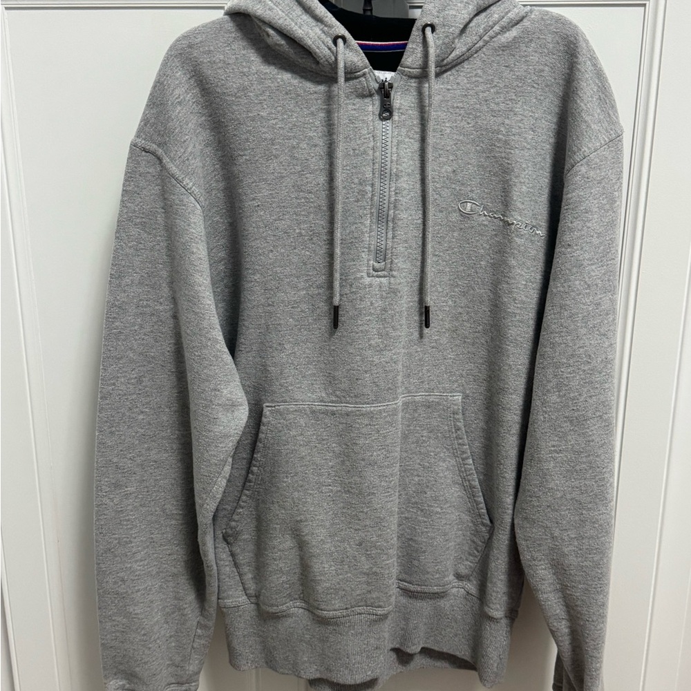 Champion Men's Zip-Up Gray Hoodie